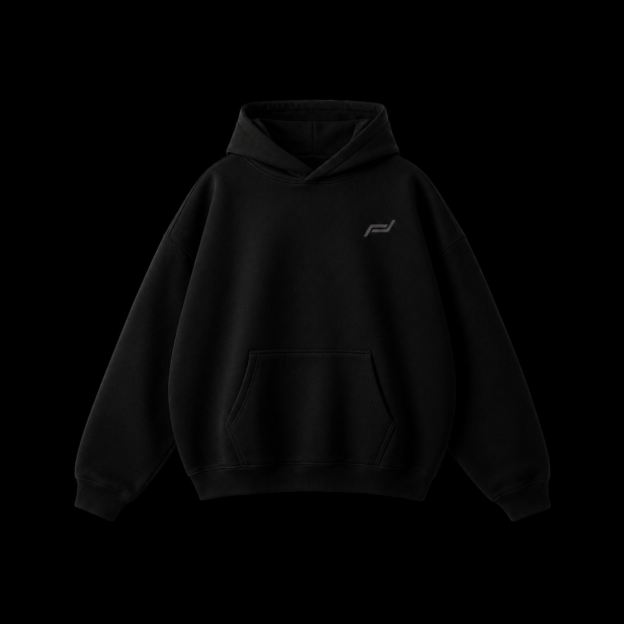 BLACKED-OUT RELAXED FIT HOODIE
